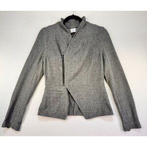 Cabi Womens Asymmetrical Zip Knit Jacket XS Gray